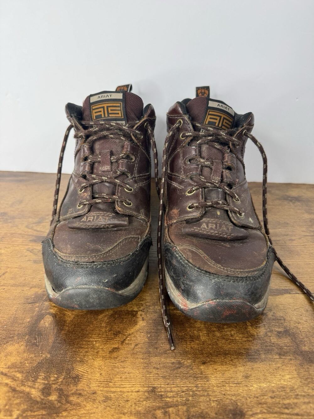 Ariat Womens 9B Brown Leather Lace Up Work Hiking Riding Shoes Boots